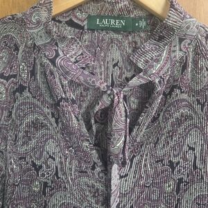Lauren Ralph Lauren Purple Paisley Blouse